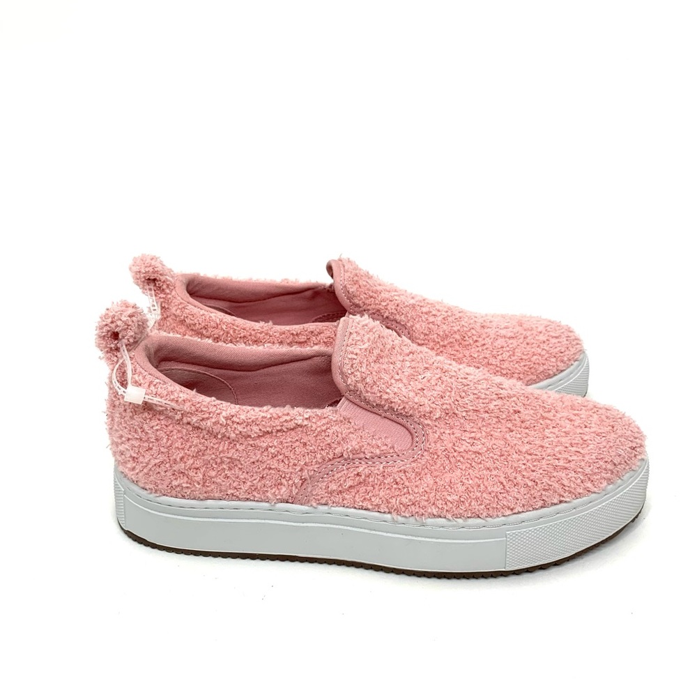 Marc Fisher Cassee Pink Terry Teddy Boucle Elevated Sneaker Slip On Shoes